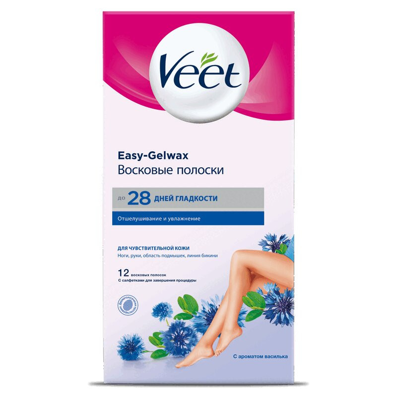 Veet Восковые полоски для депиляции чувствительной кожи 12 шт