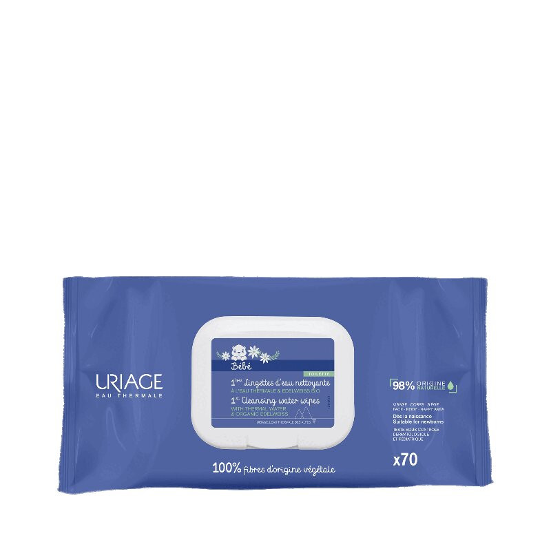 Uriage Bebe Первые салфетки очищающие для детей и новорожденных 70 шт