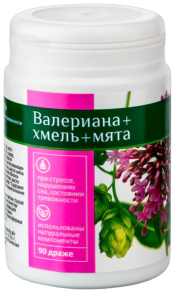 PL Валериана+хмель+мята драже 90 шт