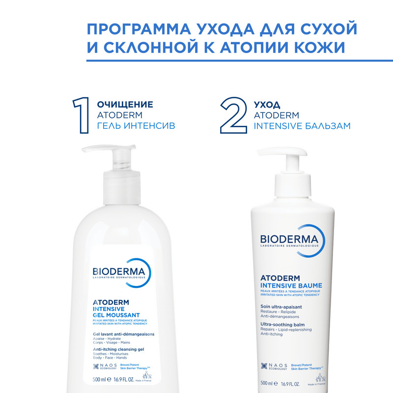 Bioderma Atoderm Гель очищающий для сухой и склонной к атопии кожи 500 мл