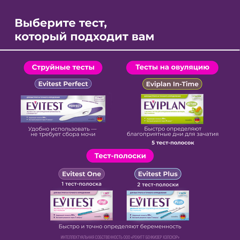 Evitest Perfeсt Тест на беременность струйный тест-кассета 1 шт