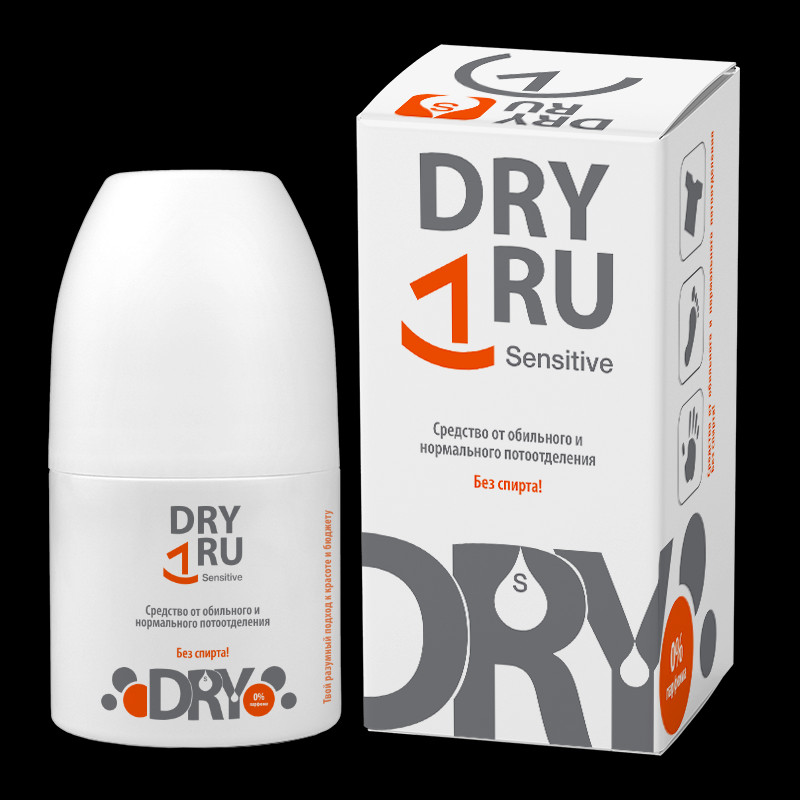 DRY RU Sensitive Средство от обильного потоотделения без спирта для чувствительной кожи 50 мл