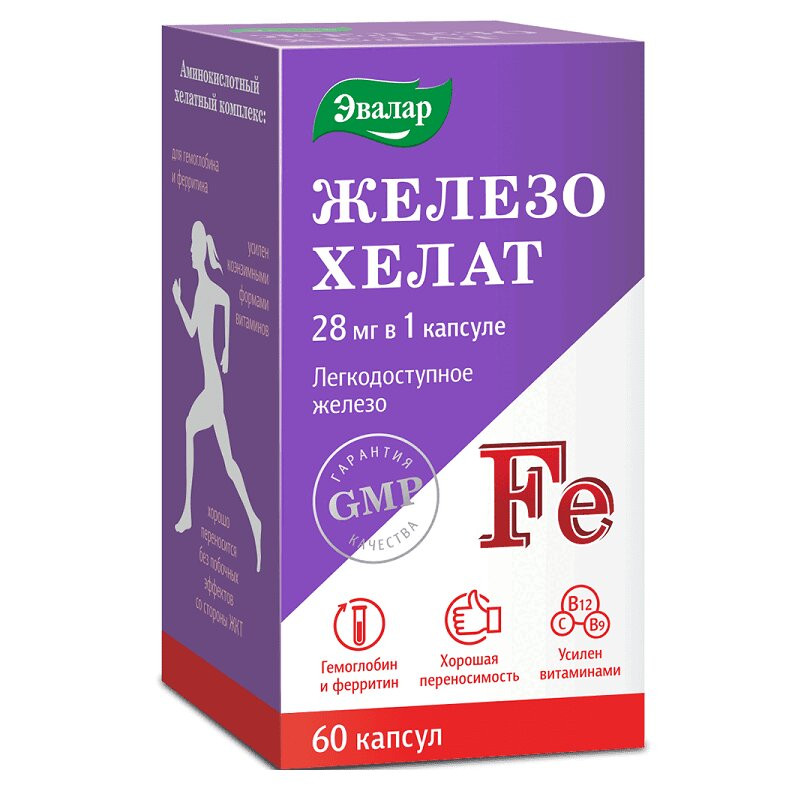 Anti-Age Железо Хелат Эвалар таблетки 60 шт