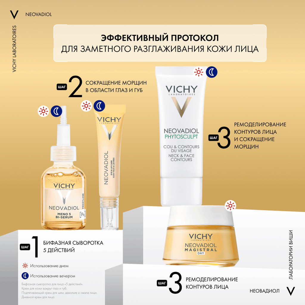 Vichy Neovadiol Phytosculpt Крем для зоны шеи декольте и овала лица 50 мл