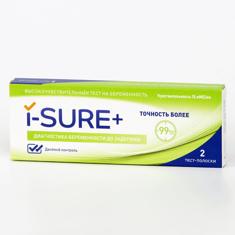 I-Sure Plus Тест на беременность тест-полоски 2 шт