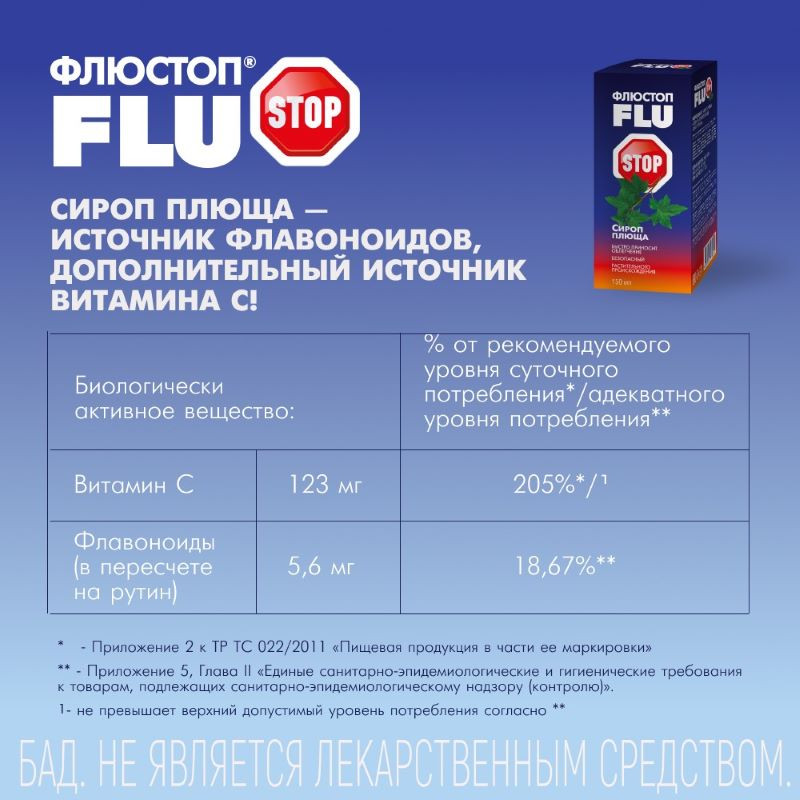 Флюстоп сироп плюща от кашля 150 мл