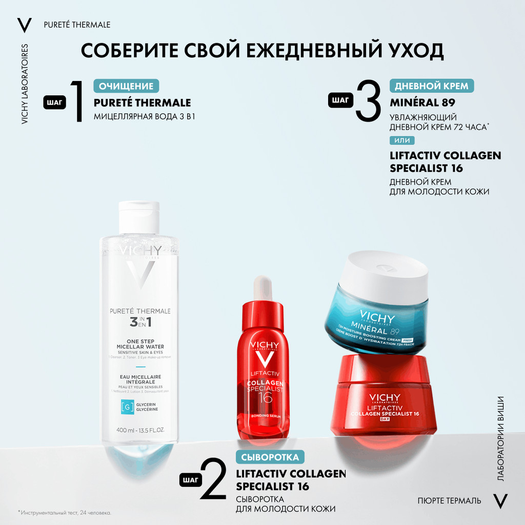 Vichy Purete Thermale Вода мицеллярная с минералами для чувствительной кожи 400 мл