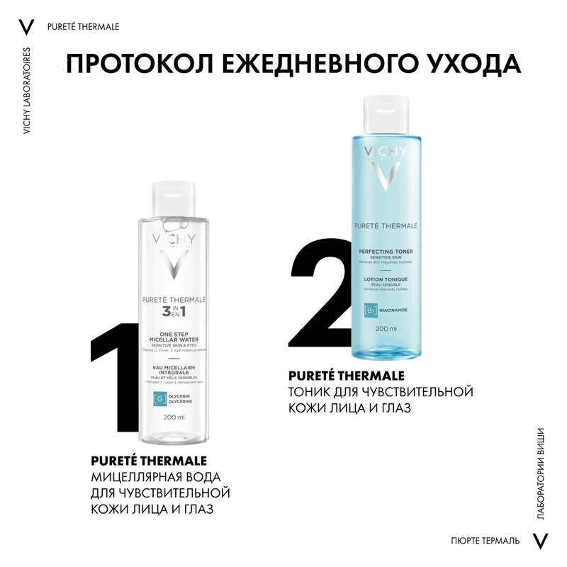 Vichy Purete Thermale Вода мицеллярная с минералами для чувствительной кожи 200 мл