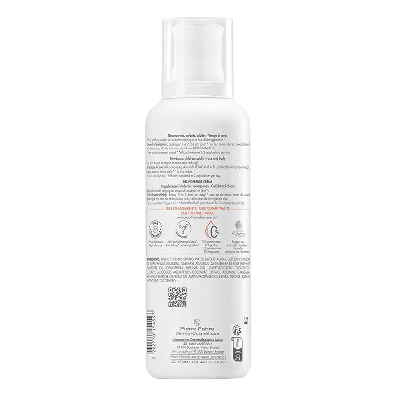 Avene XeraCalm A.D Крем липидовосполняющий для сухой и атопичной кожи 400 мл