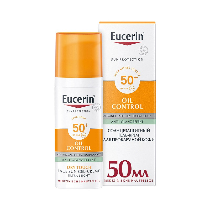 Eucerin Гель-крем солнцезащитный SPF 50+ для проблемной кожи 50 мл
