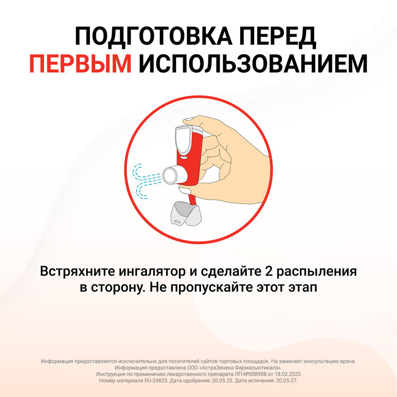 Симбикорт Рапихалер 160 мкг/доза+4,5 мкг/доза аэрозоль для ингаляций 120 доз