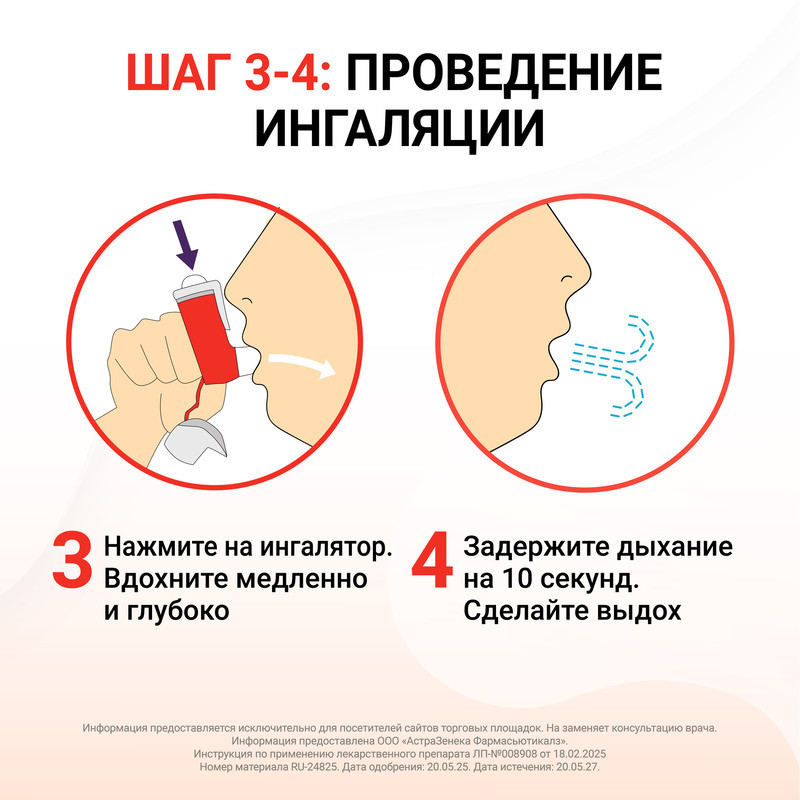 Симбикорт Рапихалер 160 мкг/доза+4,5 мкг/доза аэрозоль для ингаляций 120 доз
