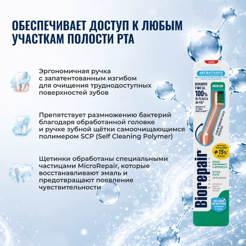 Biorepair Зубная щетка для комплексной защиты cредняя 1 шт