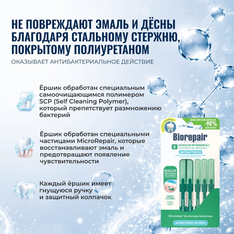 Biorepair Ершики межзубные цилиндрические 0,82 мм 5 шт