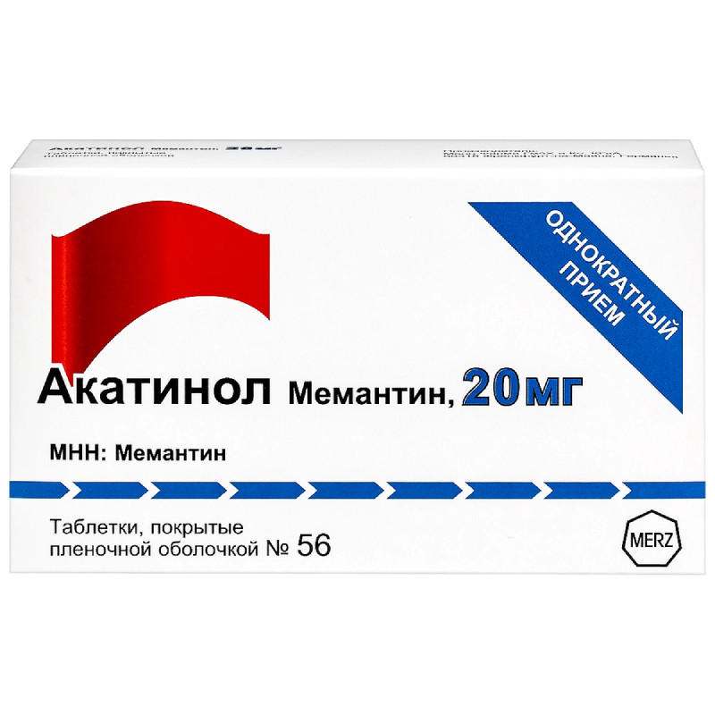 Акатинол Мемантин 20 мг таблетки 56 шт