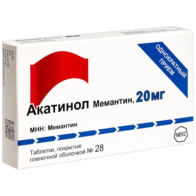 Акатинол Мемантин 20 мг таблетки 28 шт