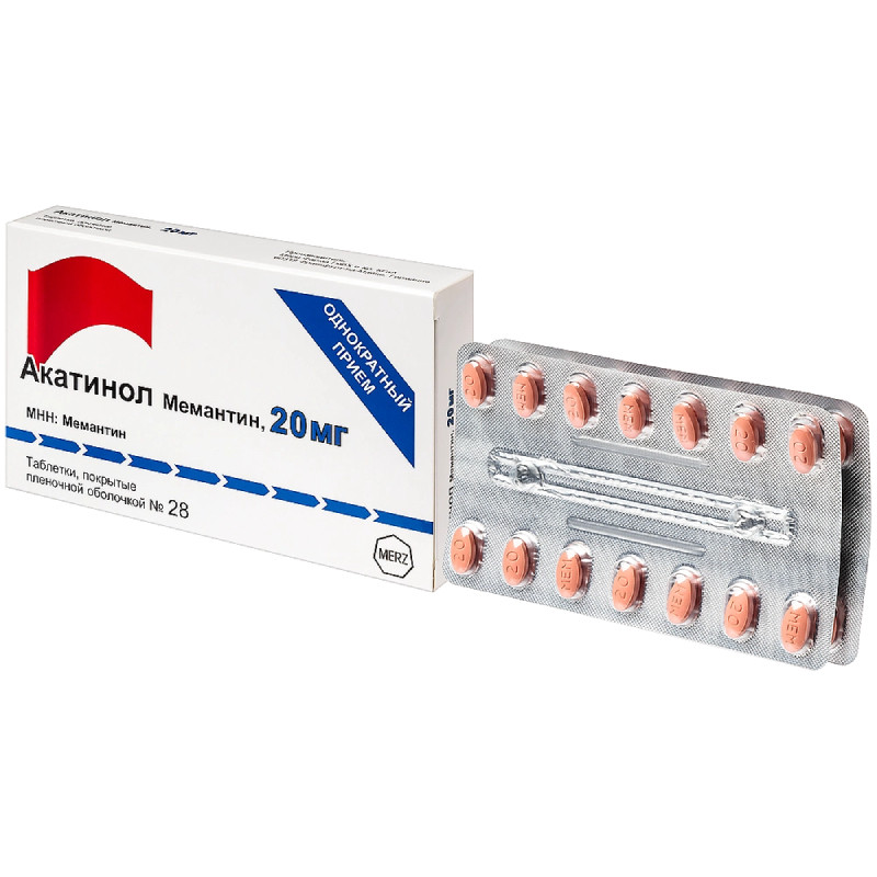 Акатинол Мемантин 20 мг таблетки 28 шт