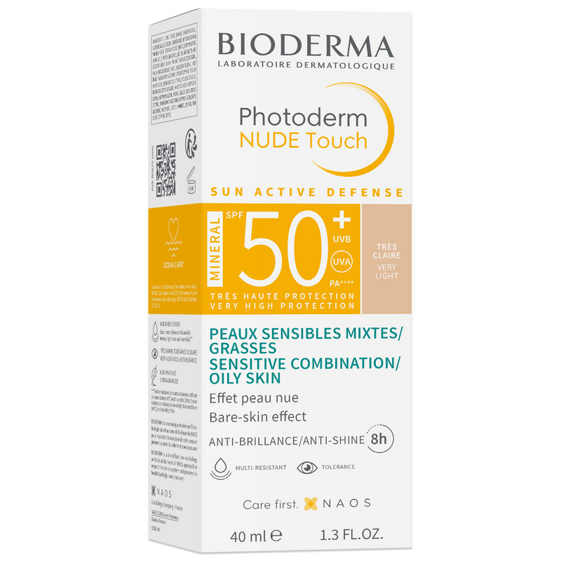 Bioderma Photoderm Флюид тональный солнцезащитный SPF 50+ для комбинированной и жирной кожи Очень светлый оттенок 40 мл