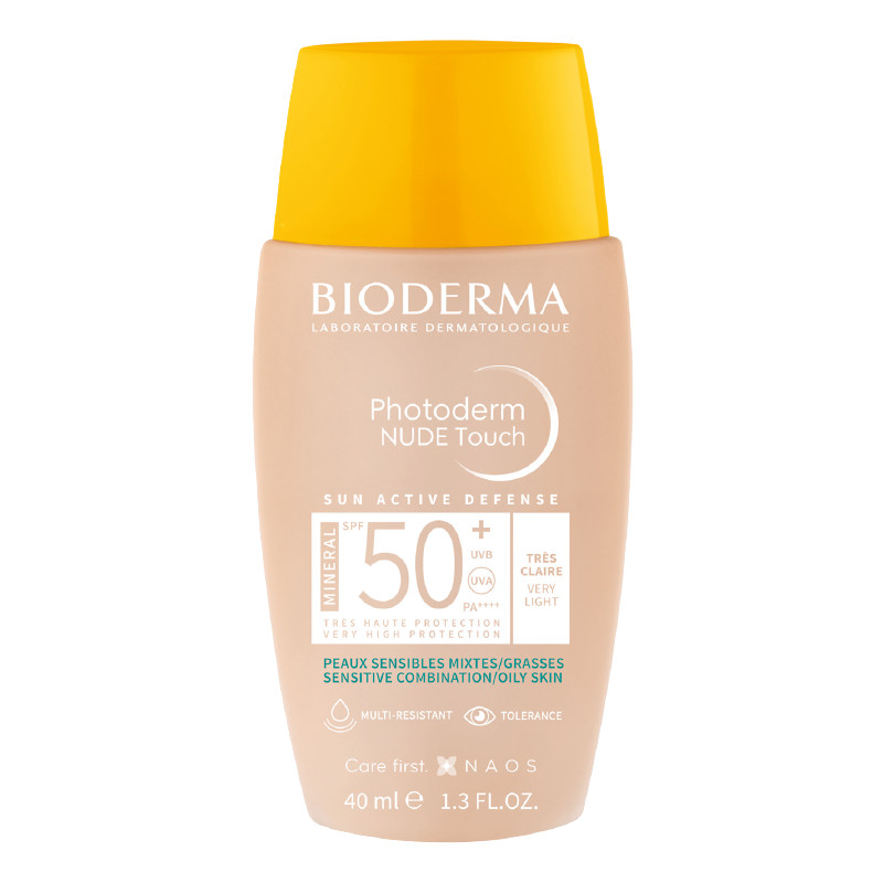 Bioderma Photoderm Флюид тональный солнцезащитный SPF 50+ для комбинированной и жирной кожи Очень светлый оттенок 40 мл
