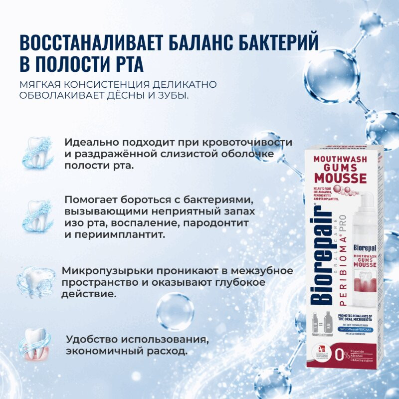 BioRepair  Перибиома Мусс для полости рта 200 мл 1 шт