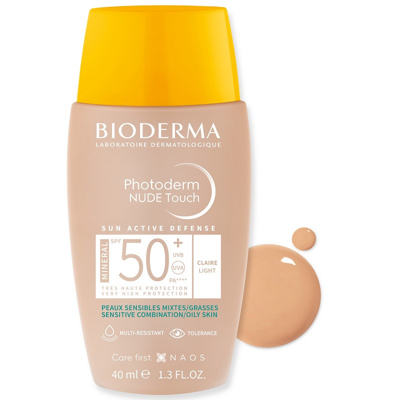 Bioderma Photoderm Флюид солнцезащитный SPF 50+ для жирной кожи Светлый тон 40 мл