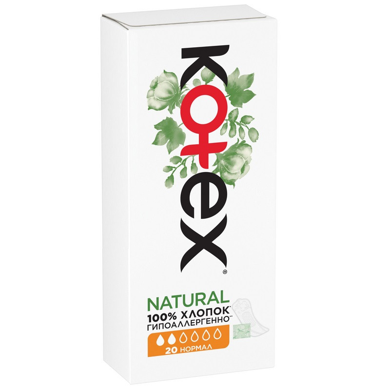 Kotex Natural Прокладки ежедневные Нормал 20 шт
