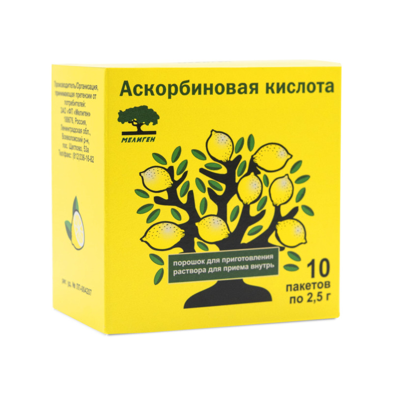 Аскорбиновая кислота порошок для приготовления раствора 2,5 г 10 шт