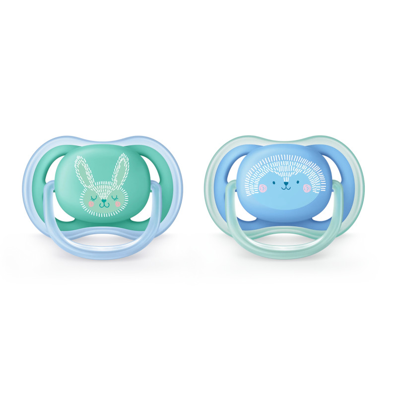 Philips Avent Ultra Air Пустышка силиконовая 6-18 месяцев Голубой 2 шт