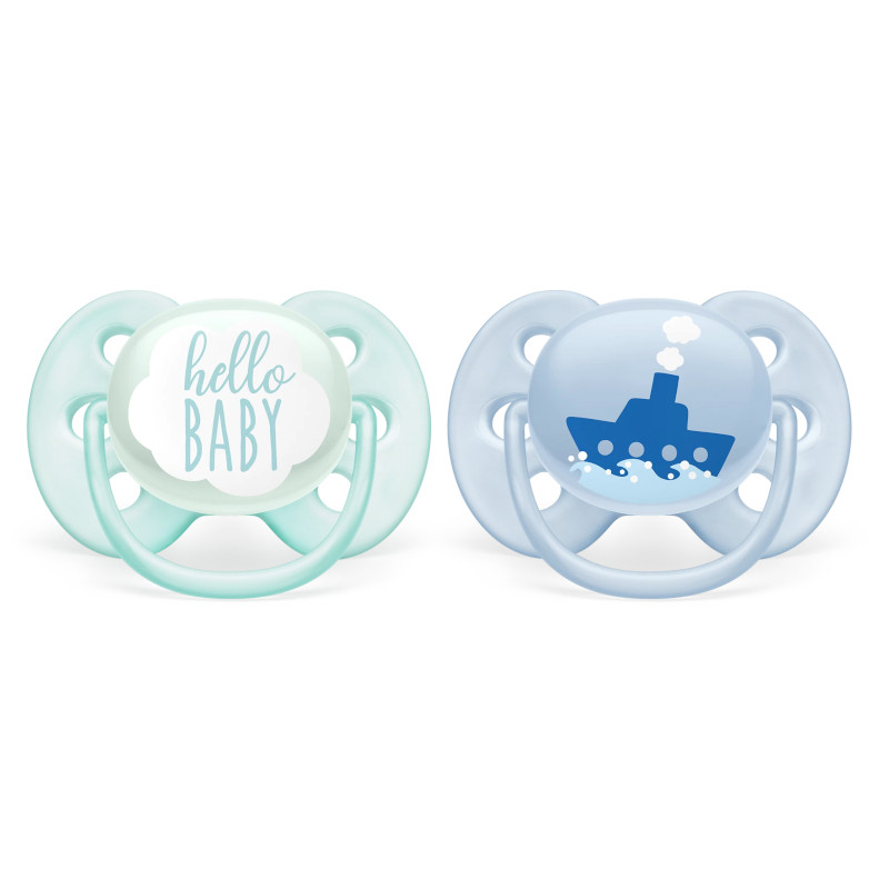 Philips Avent Ultra Soft Пустышка силиконовая 0-6 месяцев 2 шт