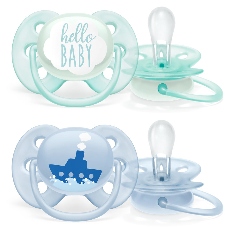 Philips Avent Ultra Soft Пустышка силиконовая 0-6 месяцев 2 шт