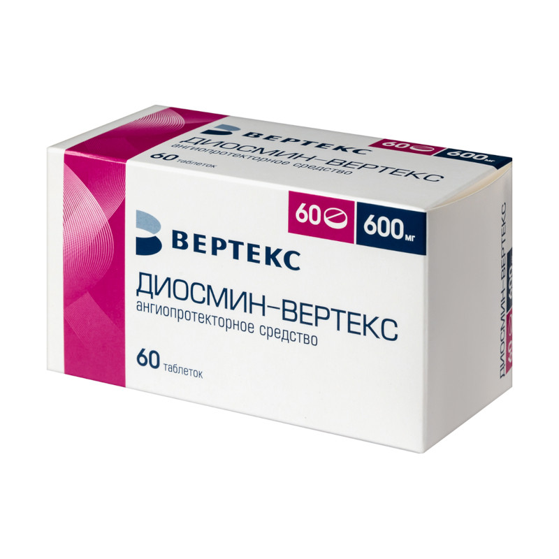 Диосмин-ВЕРТЕКС 600 мг таблетки 60 шт