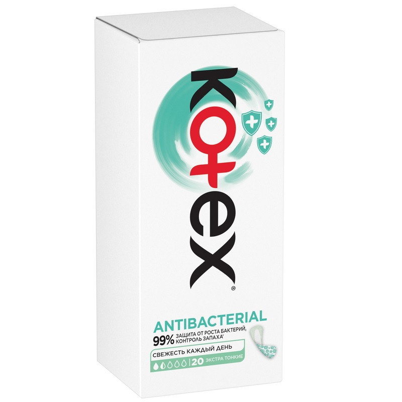 Kotex Antibacterial Прокладки ежедневные Экстра Тонкие 20 шт