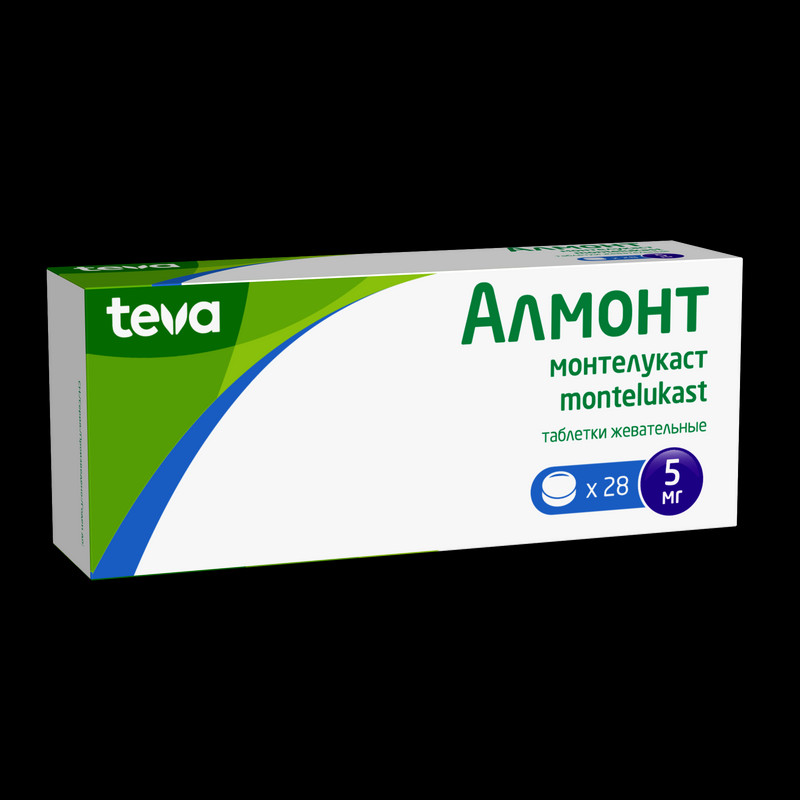 Алмонт 5 мг таблетки жевательные 28 шт