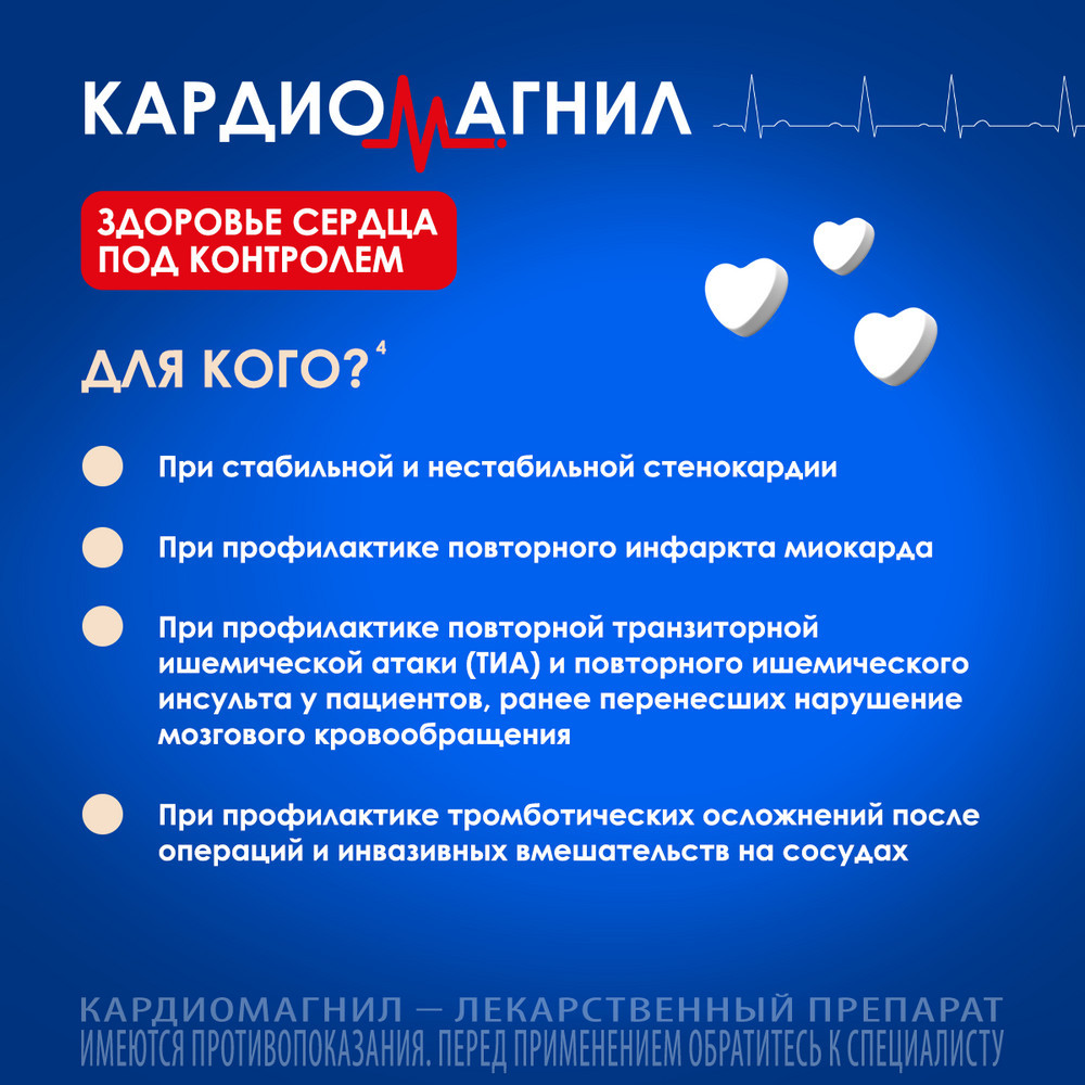 Кардиомагнил 75 мг+15,2 мг таблетки 30 шт
