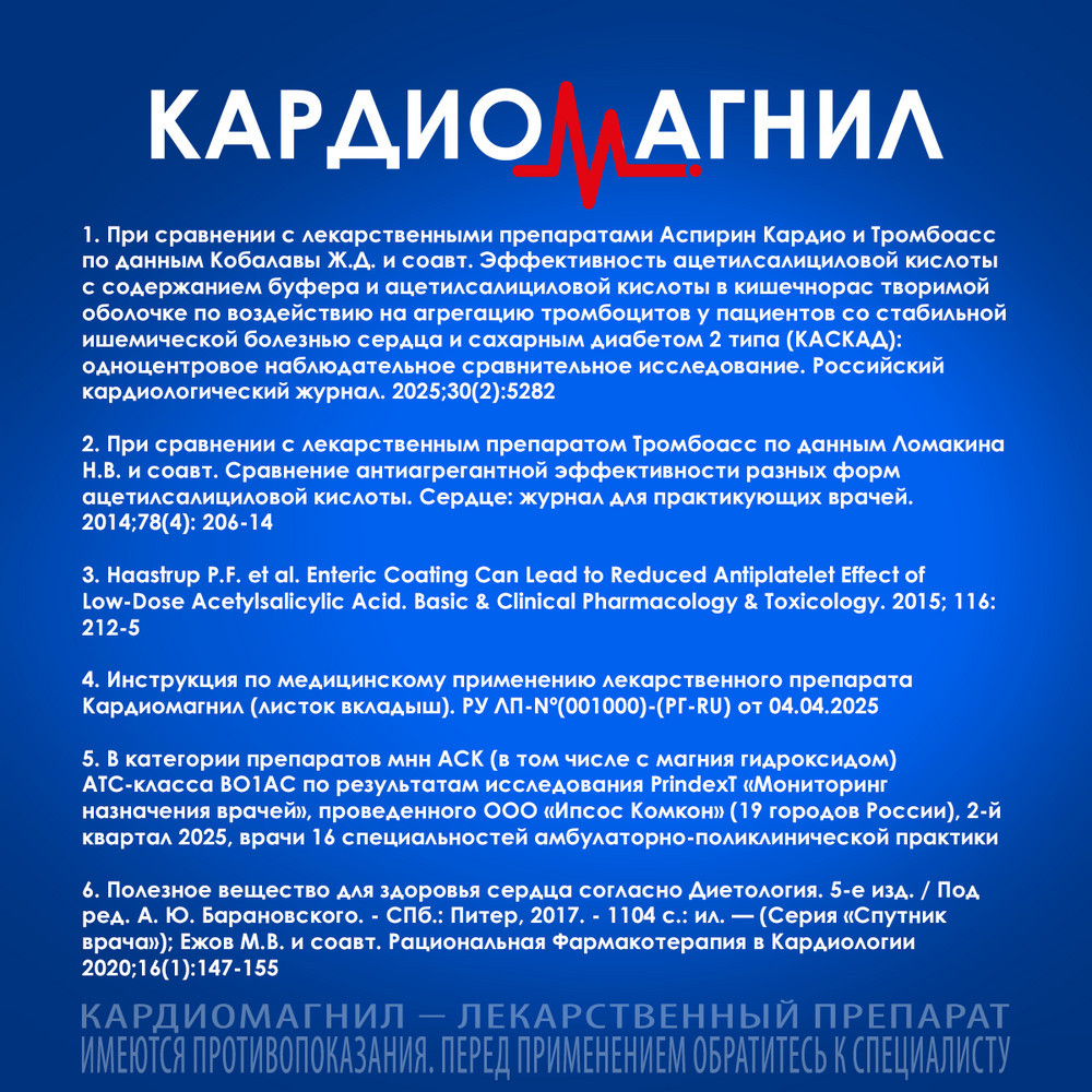 Кардиомагнил 75 мг+15,2 мг таблетки 30 шт