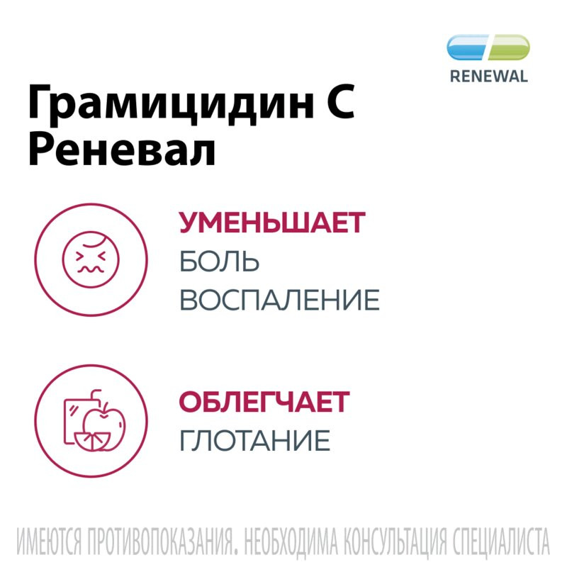 Грамицидин С Реневал 1,5 мг таблетки защечные 30 шт