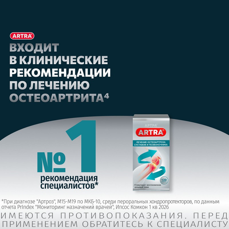Артра 500 мг+500 мг таблетки 120 шт