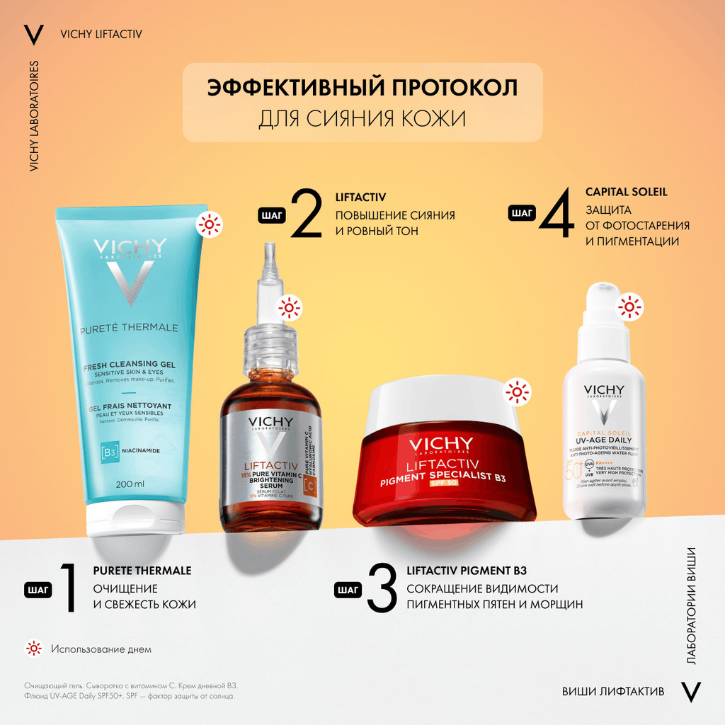 Vichy Liftactiv Supreme Сыворотка концентрированная с витамином С для сияния кожи 20 мл