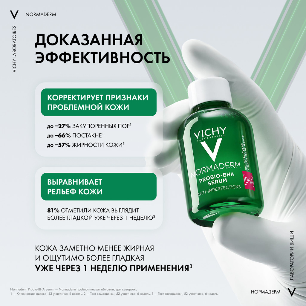 Vichy Normaderm Probio-BHA Serum Сыворотка пробиотическая восстанавливающая против несовершенств 30 мл