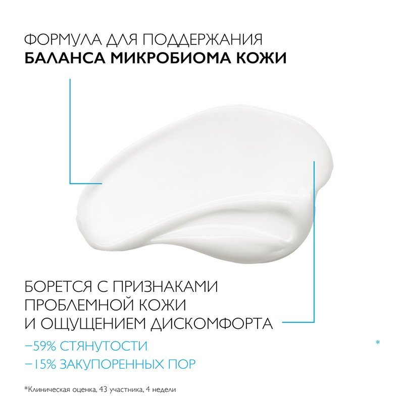 La Roche-Posay Effaclar H Iso-Biome Крем успокаивающий для проблемной кожи лица и области вокруг глаз 40 мл