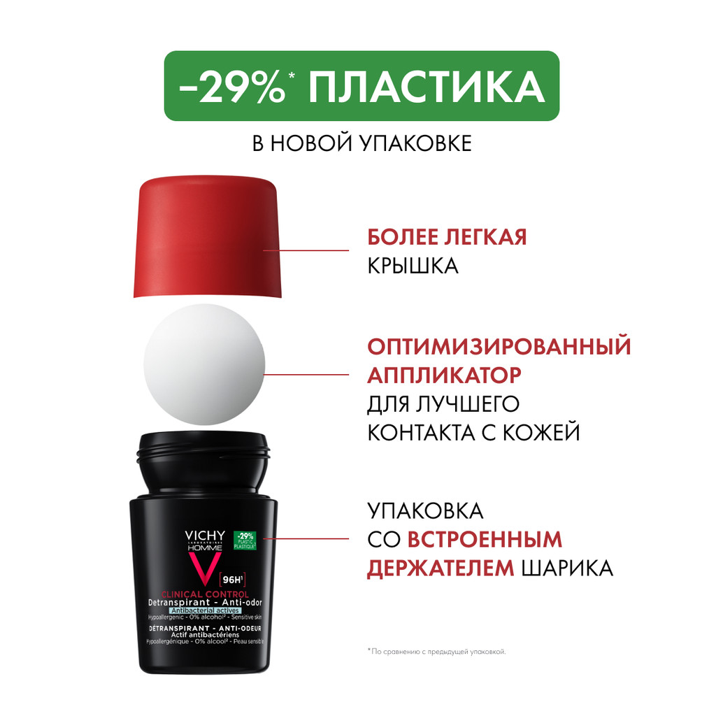 Vichy Homme Дезодорант-антиперспирант против избыточного потоотделения 96 ч 50 мл