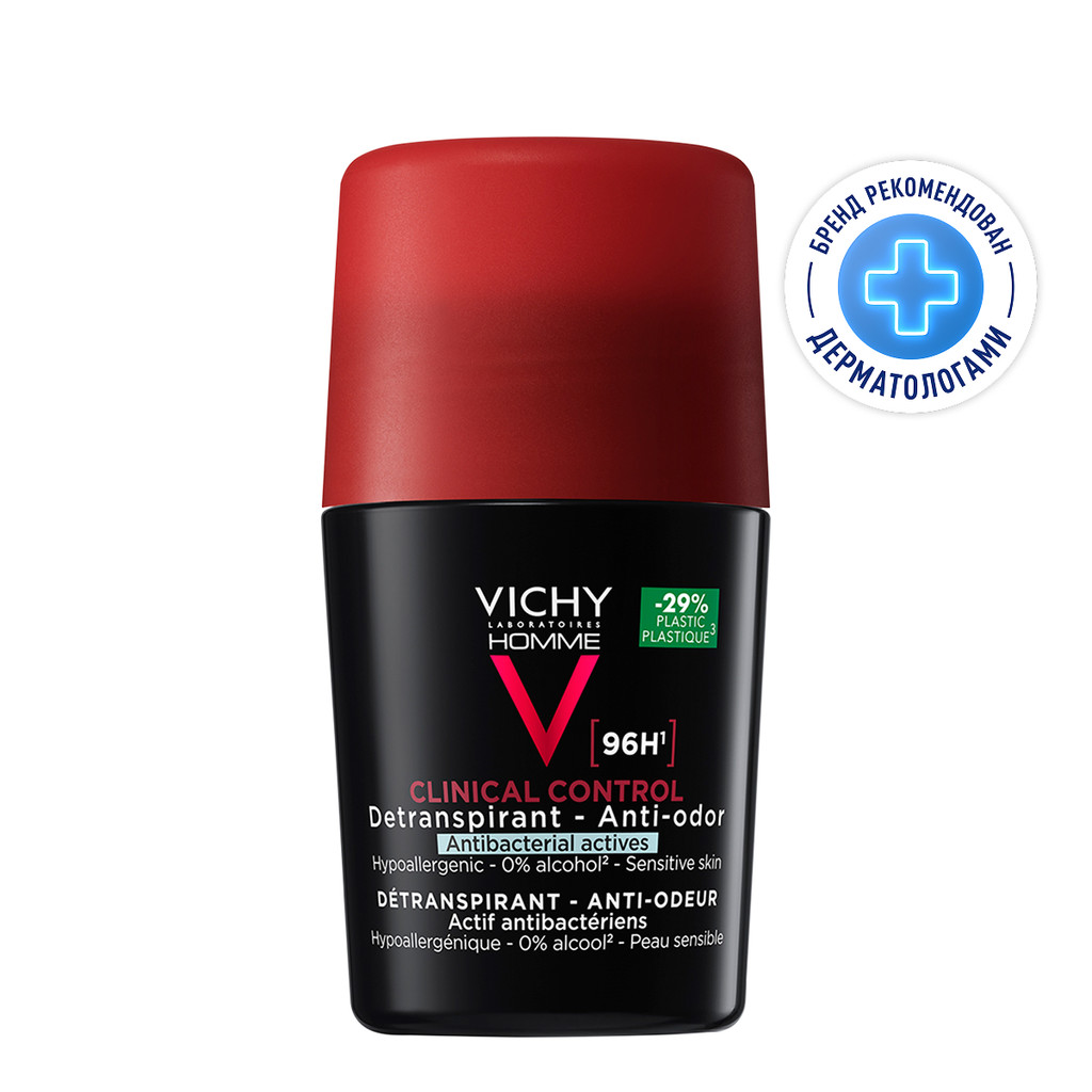 Vichy Homme Дезодорант-антиперспирант против избыточного потоотделения 96 ч 50 мл