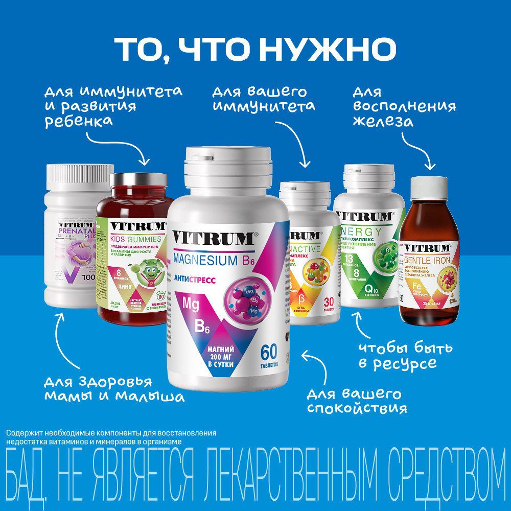 Витрум Магний В6 таблетки 60 шт
