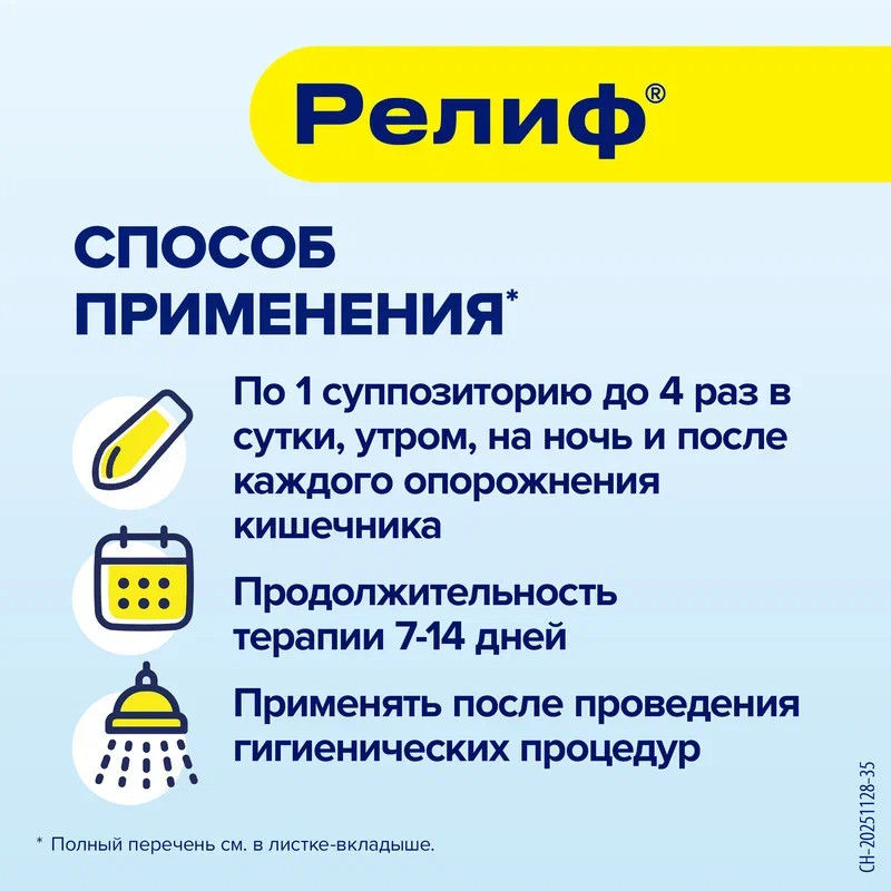 Релиф 5 мг суппозитории ректальные 10 шт