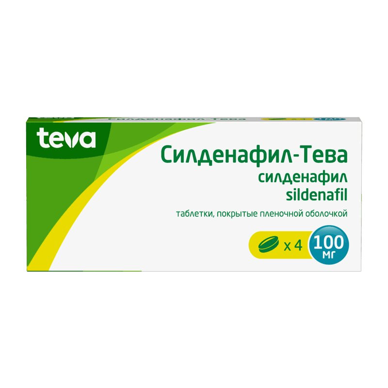 Силденафил-Тева 100 мг таблетки 4 шт