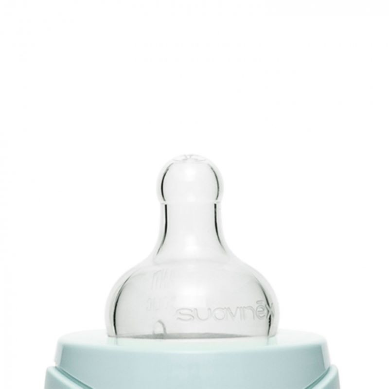 Suavinex Hygge Baby Бутылочка с круглой силикиновой соской Зеленый с полосками 270 мл