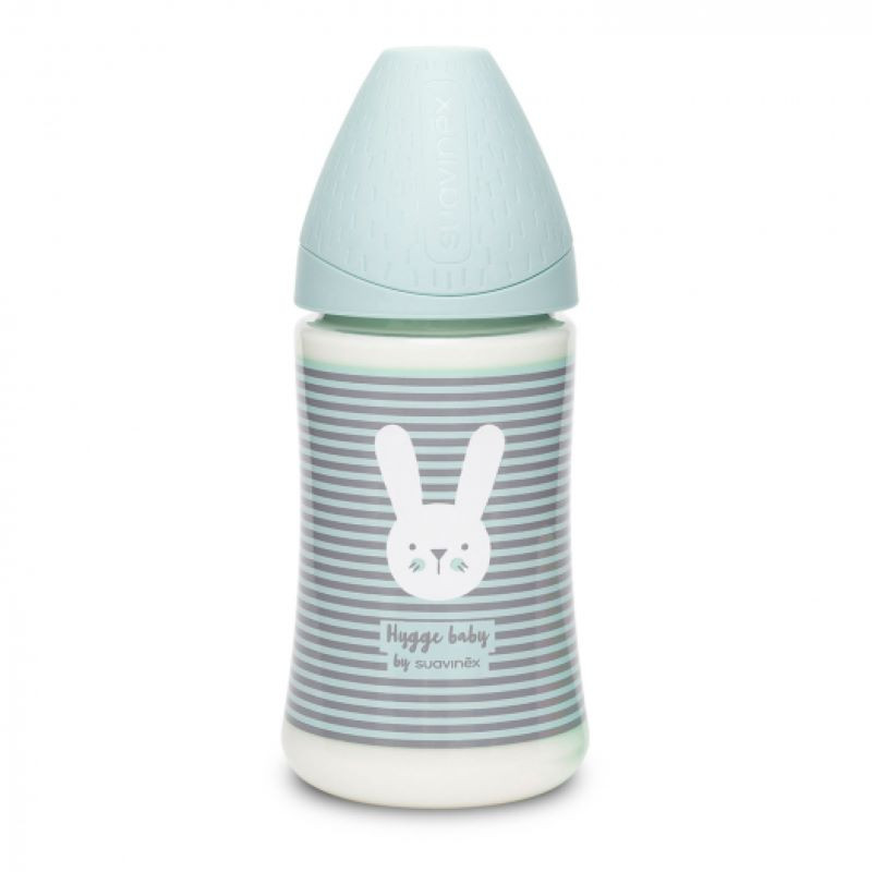 Suavinex Hygge Baby Бутылочка с круглой силикиновой соской Зеленый с полосками 270 мл