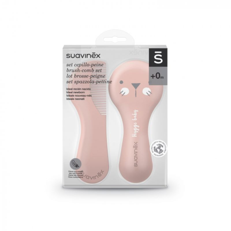Suavinex Hygge Baby Набор детский расческа + щетка Розовый