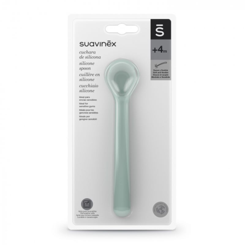 Suavinex Hygge Baby Ложка для кормления силиконовая Зеленая