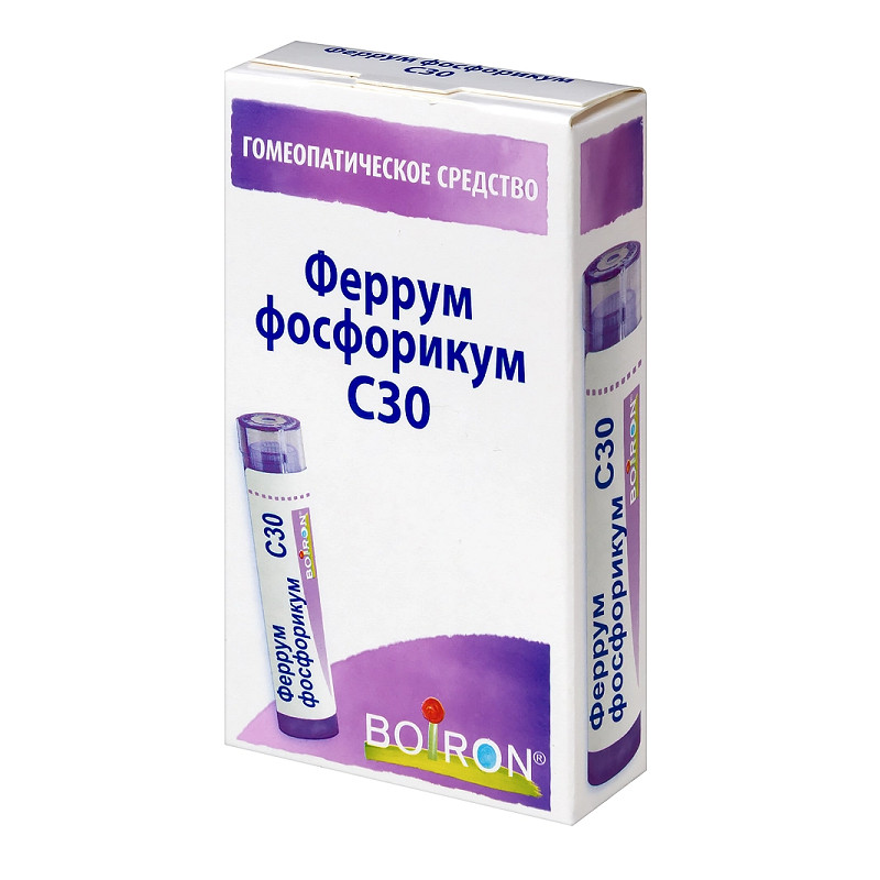 Феррум фосфорикум С30 гранулы гомеопатические 4 г